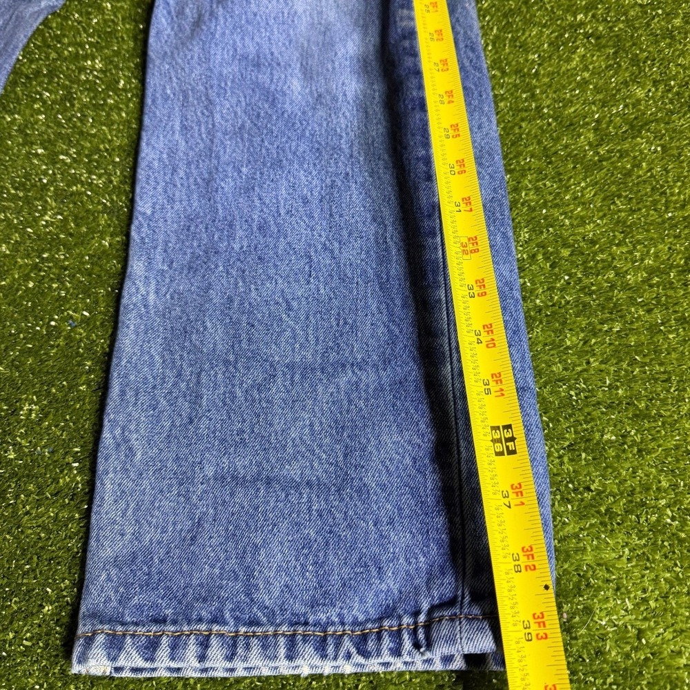 Levis 505 Regular Fit Straight Leg Blue Denim Jeans Mens 34x30 Medium Wash - Picture 6 of 7